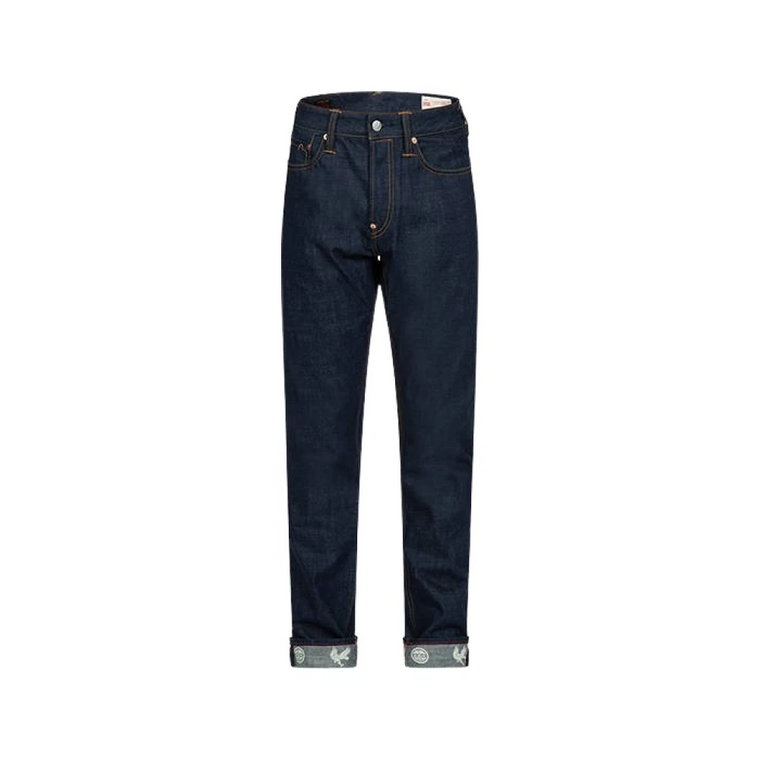 Spodnie męskie Evisu Kamon Eagle AOP Pocket Seagull Emb Jeans 2Eshtm3Je16017Ct Indigo RAW 34 Evisu