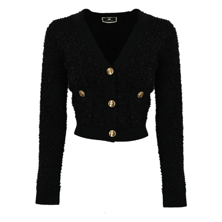 Czarny Sweter z Wzorem Jacquard Elisabetta Franchi