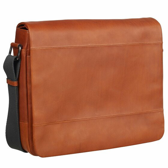 Leonhard Heyden Hamburg Messenger Leather 32 cm Laptop Compartment cognac