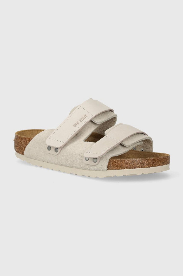 Birkenstock klapki zamszowe Uji damskie kolor biały 1024800