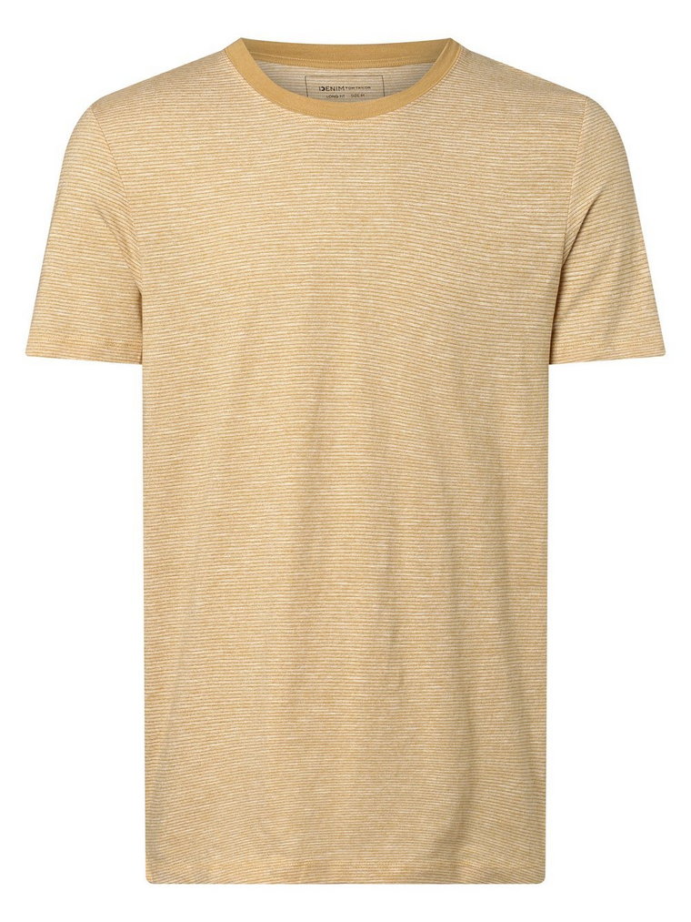 Tom Tailor Denim - T-shirt męski, żółty|złoty