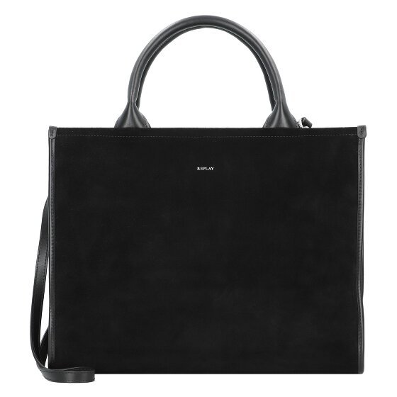 Replay Torba na ramię Skórzany 38 cm black