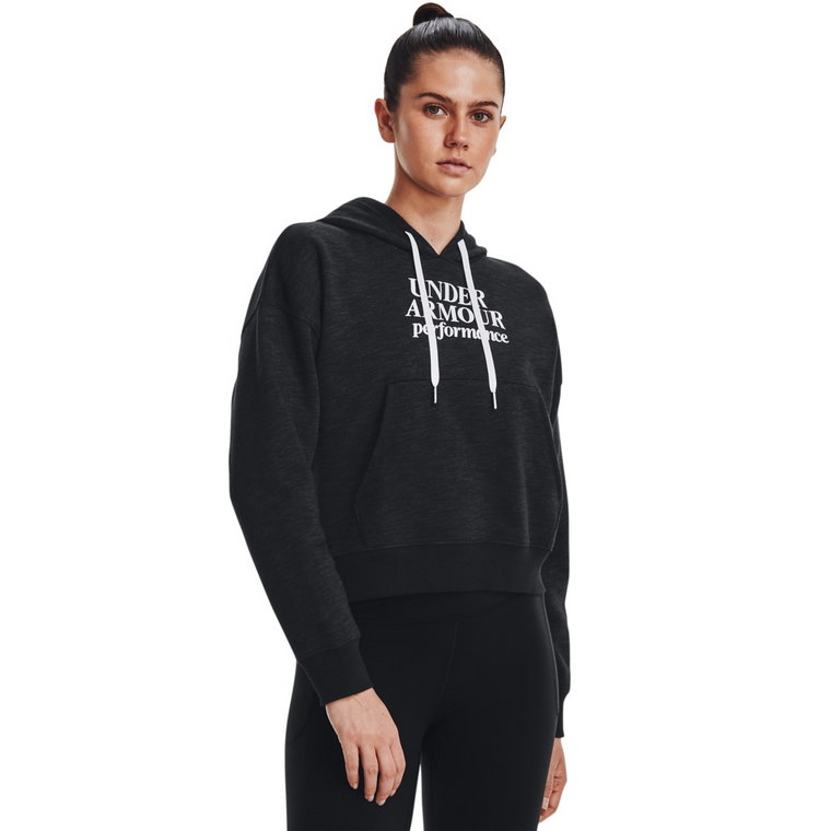 Damska bluza treningowa z kapturem UNDER ARMOUR Essential Script Hoodie - czarna