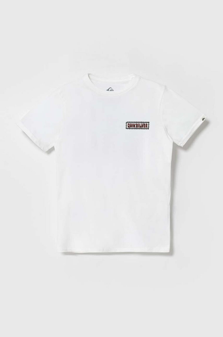 Quiksilver t-shirt bawełniany dziecięcy MAROONEDYTH kolor biały z nadrukiem
