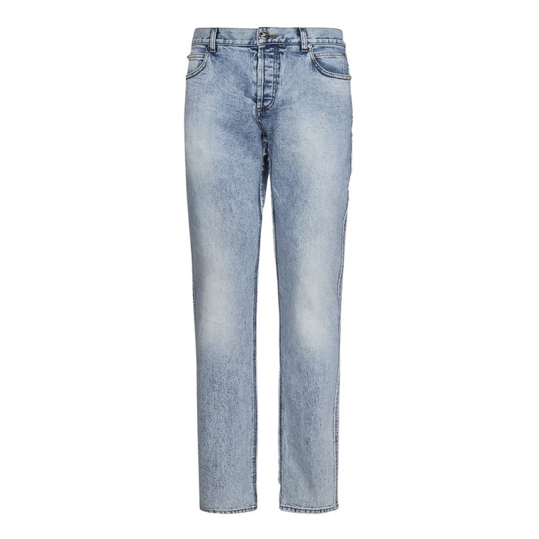 Niebieskie Ss23 Straight Jeans dla Mężczyzn Balmain
