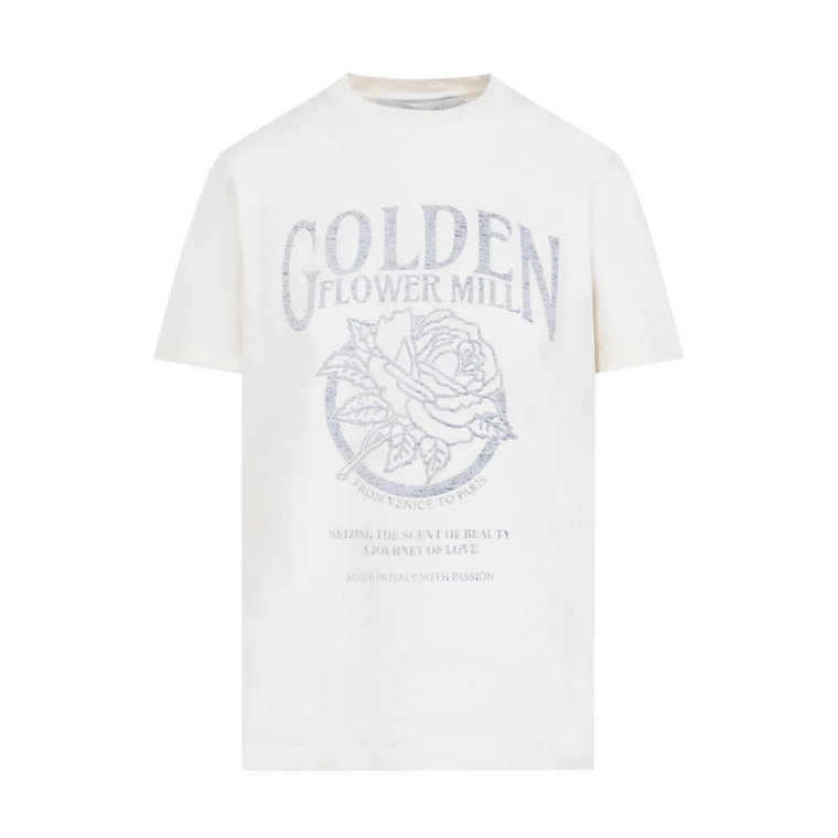 Biała koszulka Heritage dla kobiet Golden Goose