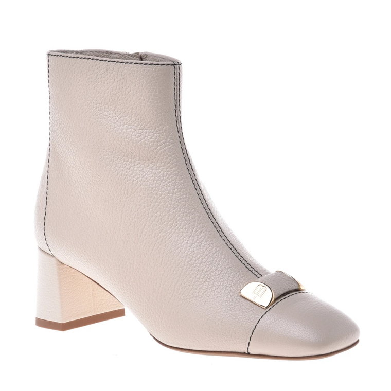 Beige leather ankle boots Baldinini