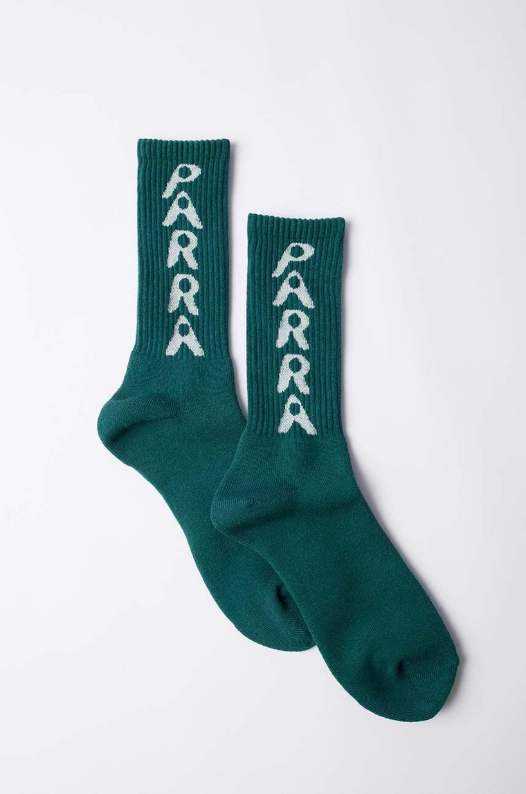 by Parra skarpetki Hole Logo Crew Socks męskie kolor zielony 51177