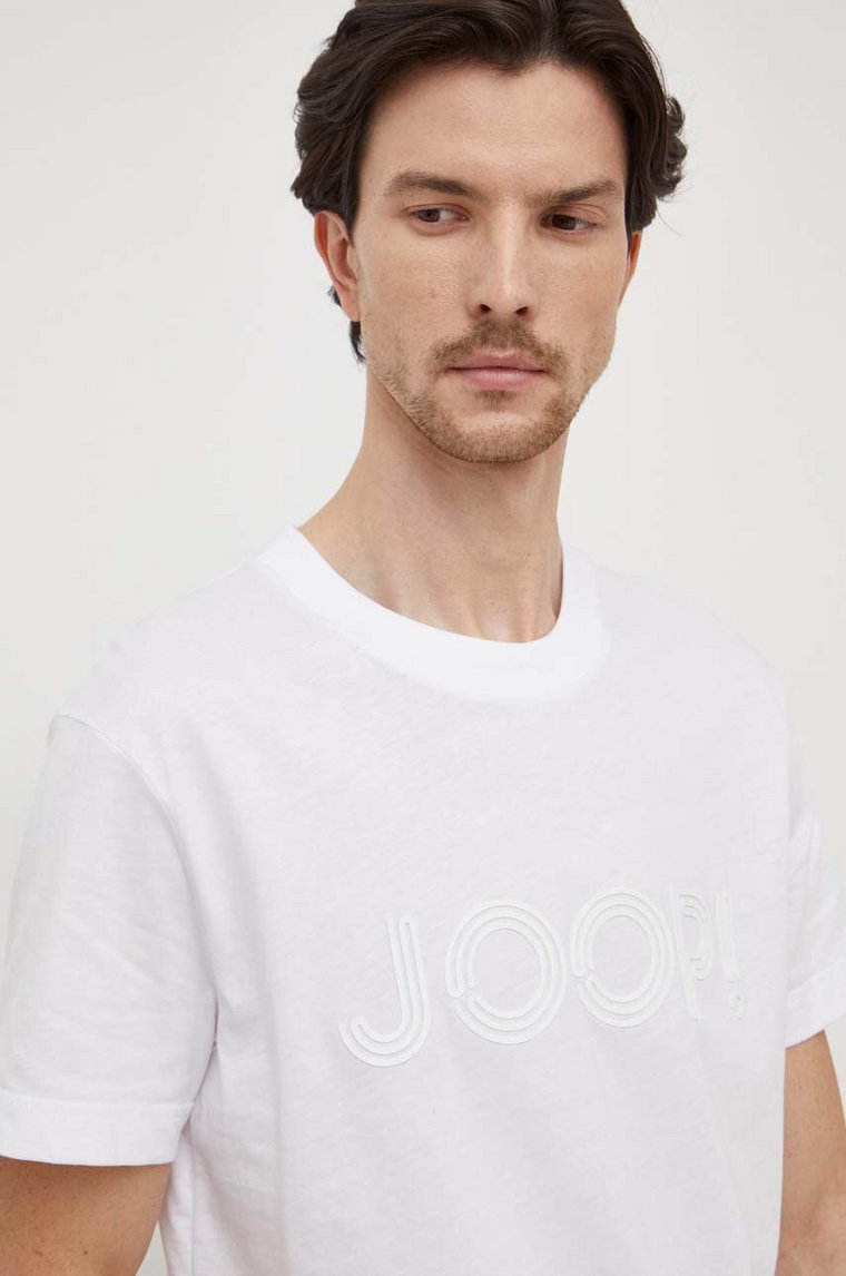 Joop! t-shirt bawełniany Byron męski kolor biały z nadrukiem 3004105910009420