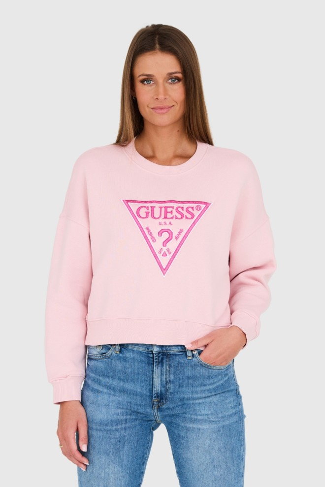 GUESS Różowa krótka bluza