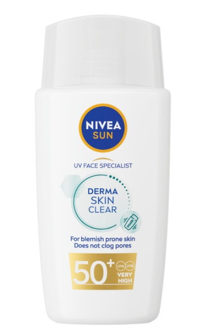Nivea Sun Derma Skin Clear SPF50+ -  Krem do twarzy przeciw niedoskonałościom SPF50+ 40 ml