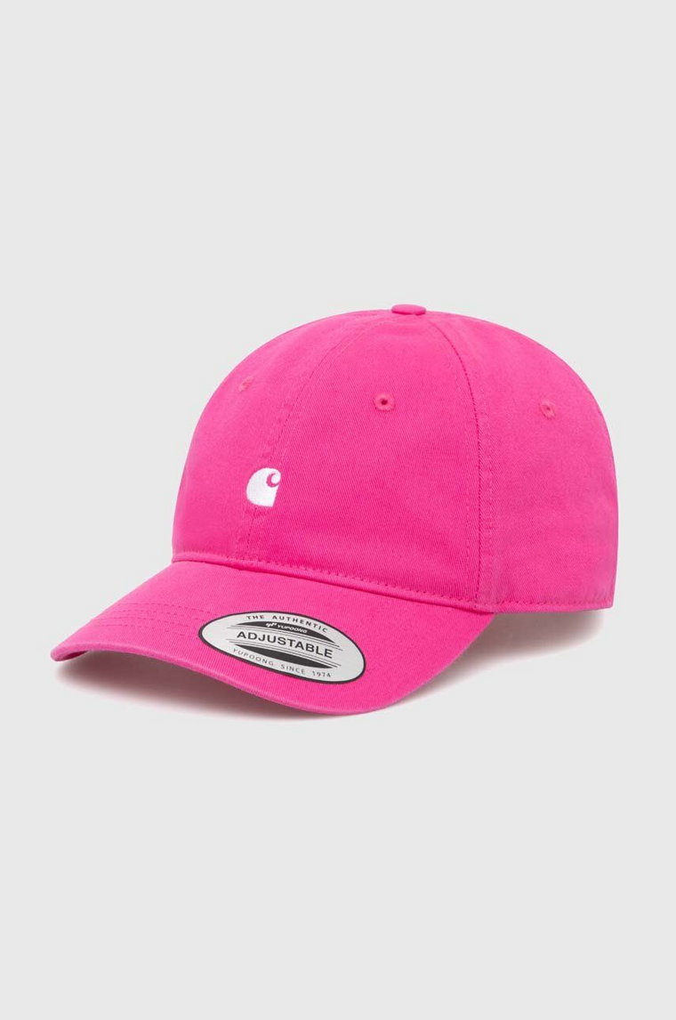 Carhartt WIP czapka z daszkiem bawełniana Madison Logo Cap kolor różowy z aplikacją I023750.25JXX
