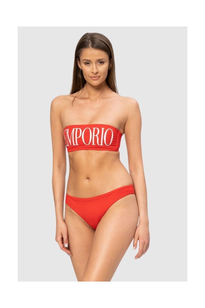 EMPORIO ARMANI Czerwone bikini z białym logo