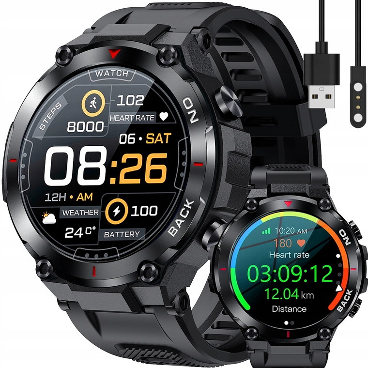 Smartwatch Zegarek Z Gps Duża Bateria IP68 Menu Pl