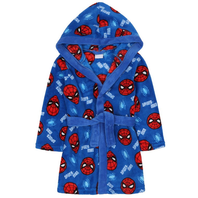 Spider-Man Marvel Granatowy Szlafrok Chłopięcy, Polarowy Oeko-Tex 3-4 Lat 98-104 Cm