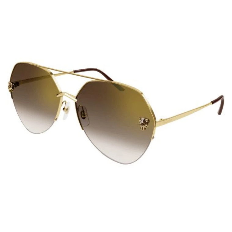 Stylowe brązowe okulary przeciwsłoneczne Cartier