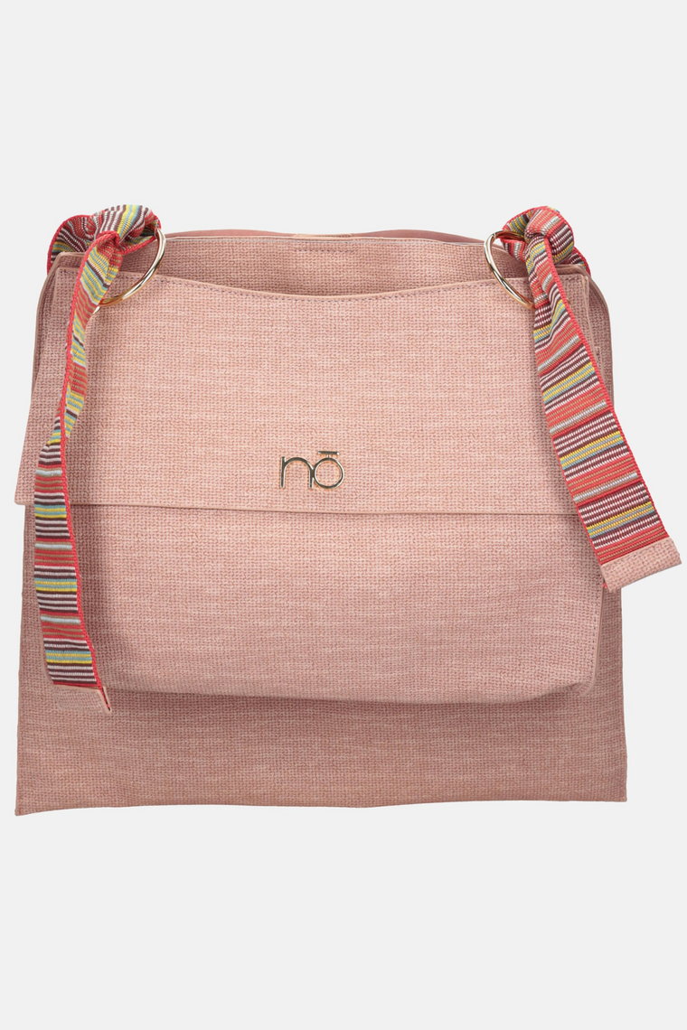 Podwójna torebka na ramię Nobo z taśmą różowa