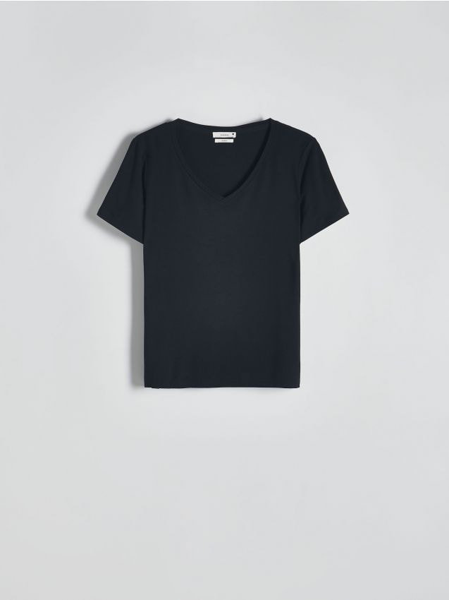 Reserved - T-shirt z jedwabiem - czarny