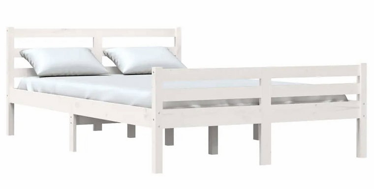 Podwójne białe drewniane łóżko 140x200 - Aviles 5X