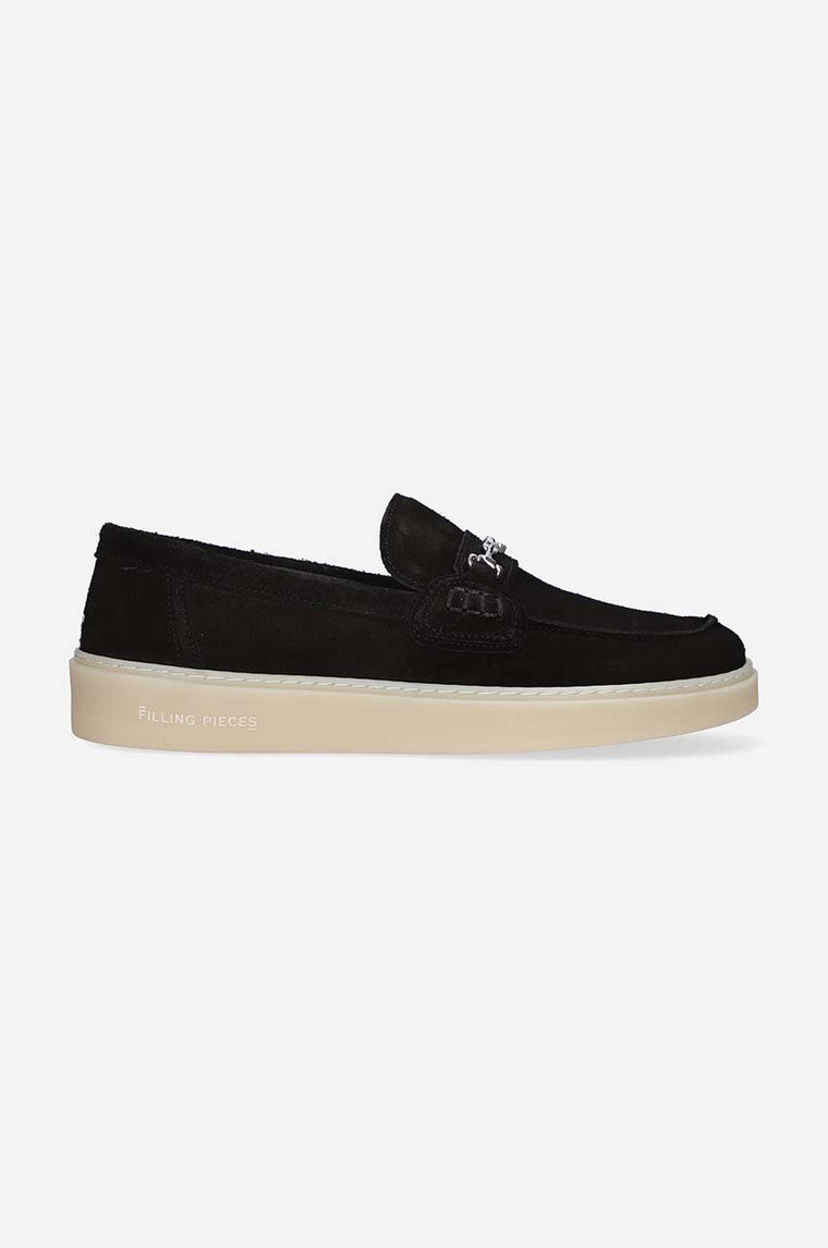 Filling Pieces mokasyny zamszowe Core Loafer Suede męskie kolor czarny 44229001861-BLACK