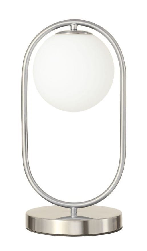 Lampka nocna stołowa elegancka chrom mat Milano Ring