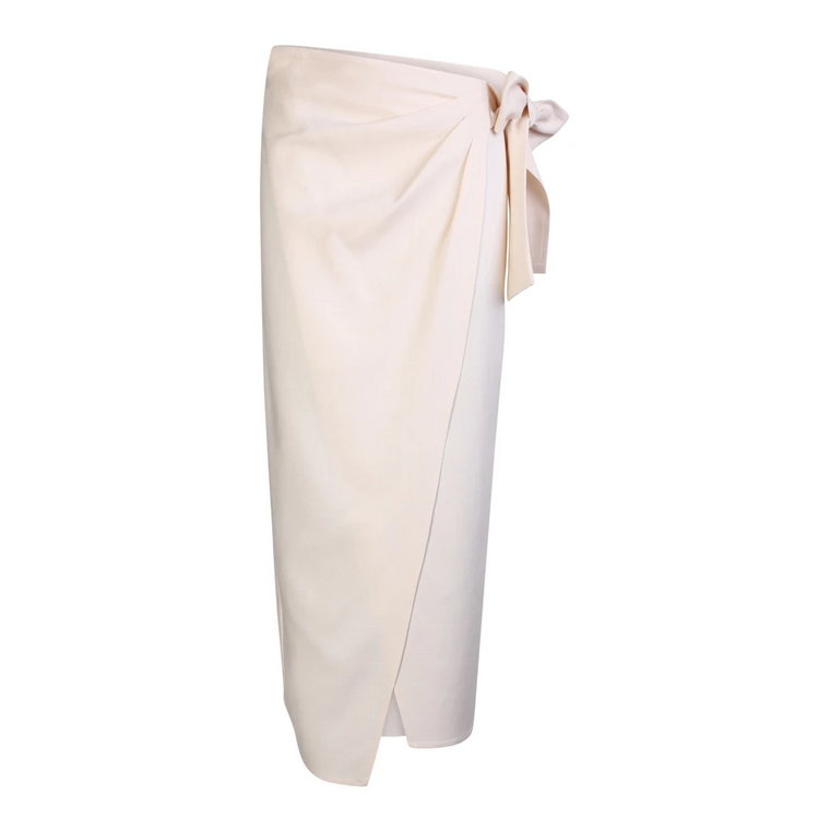 Wrap design midi skirt with bow detail from Msgm Msgm