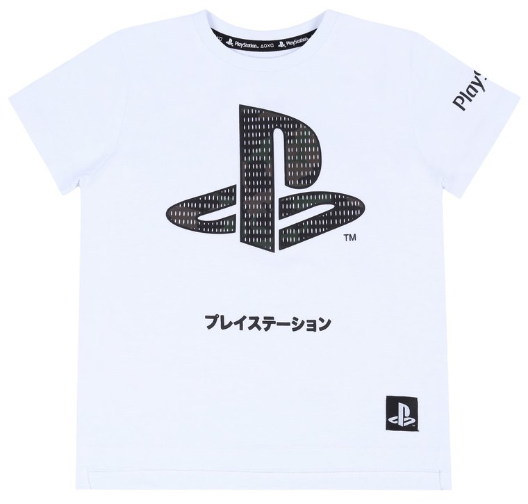 Biała koszulka, t-shirt PlayStation 6-7 lat 122 cm