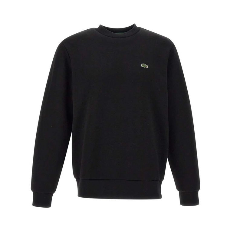 Klasyczny Czarny Sweter z Organicznej Bawełny Lacoste