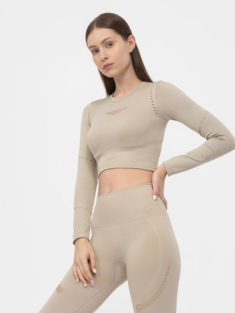 Longsleeve crop top treningowy szybkoschnący damski