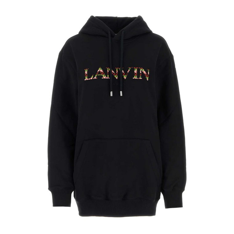 Czarny bawełniany sweter - Klasyczny styl Lanvin