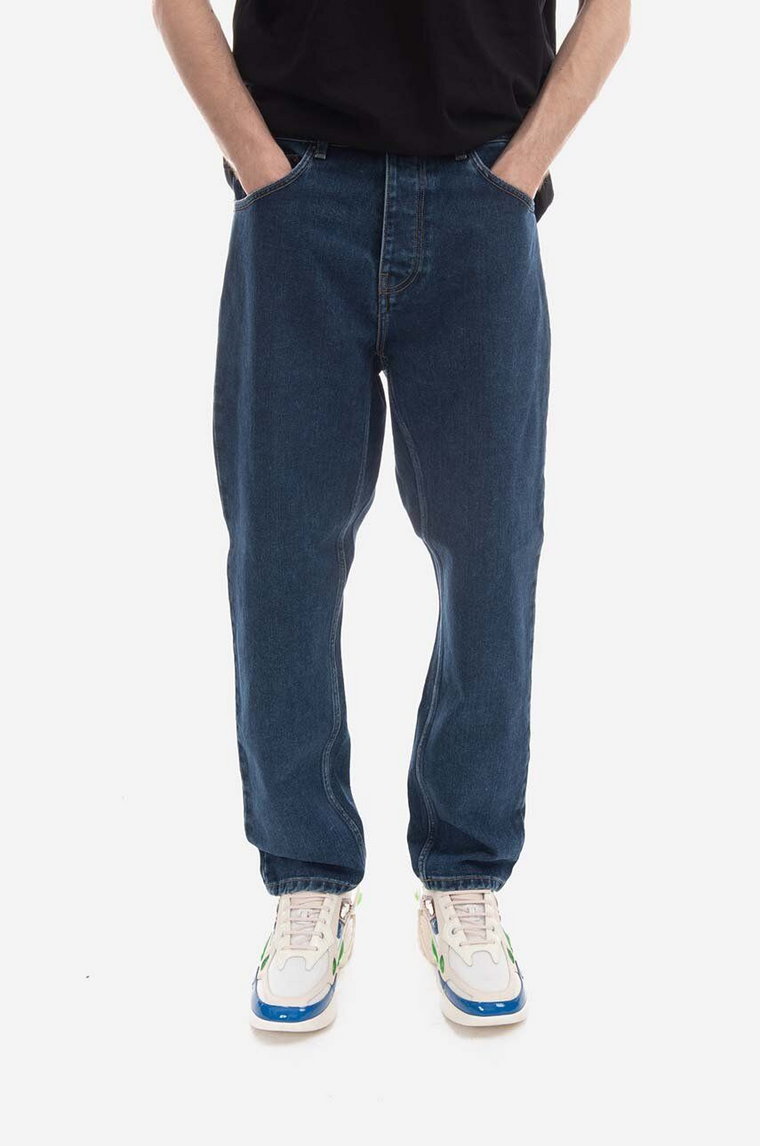 Carhartt WIP jeansy Newel kolor niebieski medium waist I029208-BLUE.STONE