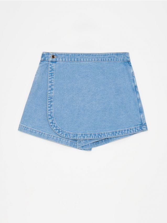 Mohito - Jeansowe spódnico-szorty - niebieski