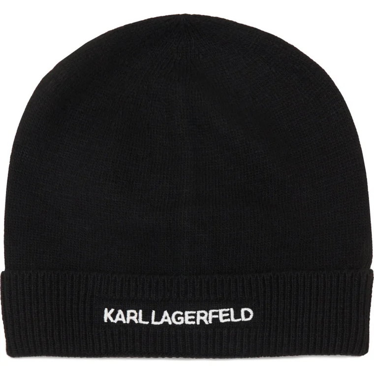 Karl Lagerfeld Czapka k/essential beanie | z dodatkiem wełny i kaszmiru
