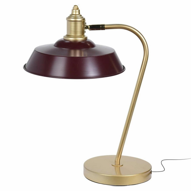 Lampa stołowa metalowa : Kolor - Bordowy