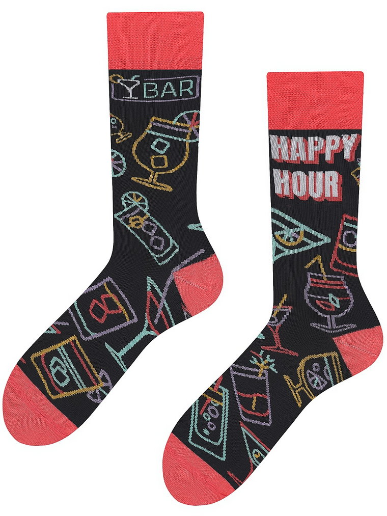 Happy Hour, Todo Socks, Bar, Drinki, Neony, Kolorowe Skarpetki
