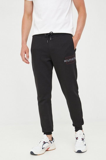 Tommy Hilfiger spodnie dresowe męskie kolor czarny z nadrukiem