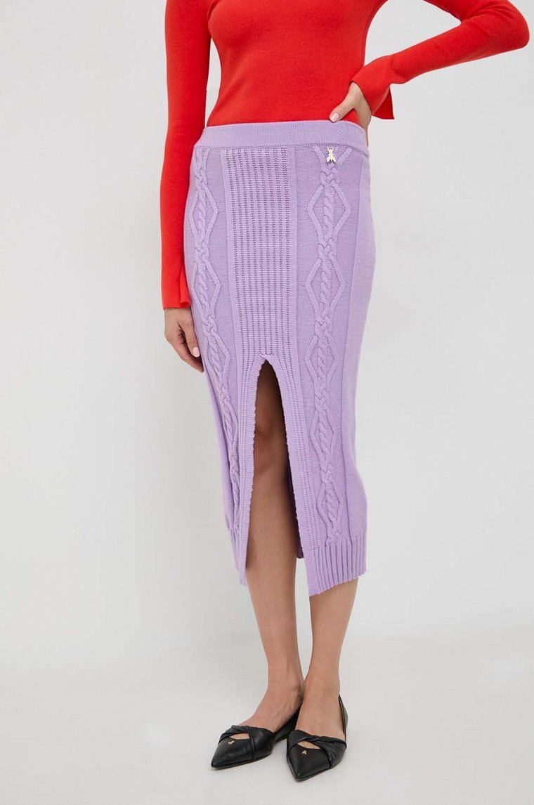 Patrizia Pepe spódnica kolor fioletowy midi ołówkowa