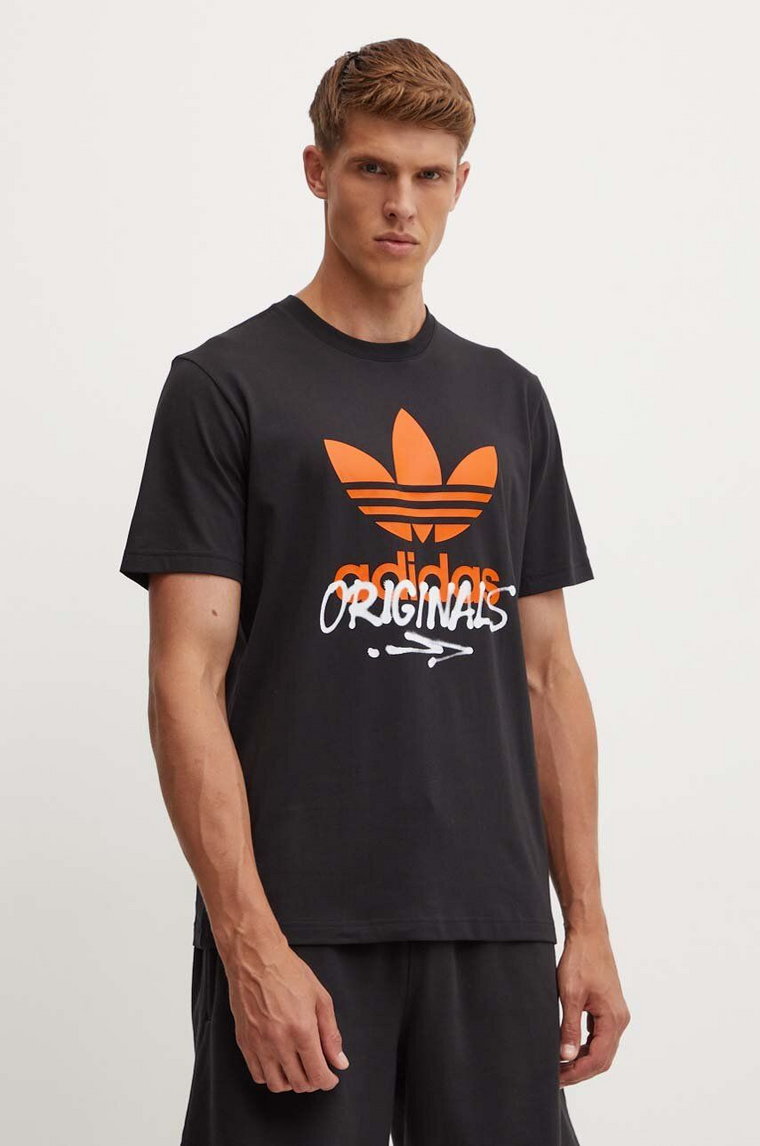 adidas Originals t-shirt bawełniany męski kolor czarny z nadrukiem IZ2578