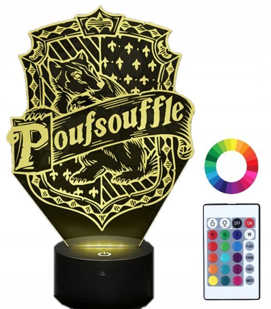 Lampka Nocna 3D Led Herb Poufsouffle Hufflepuff Harry Potter