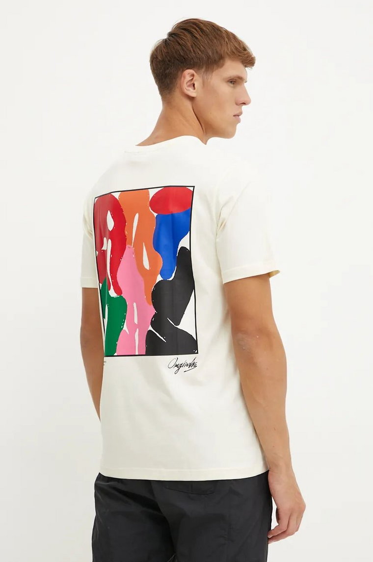 adidas Originals t-shirt Ts Fashion Arty męski kolor beżowy z nadrukiem IX7821