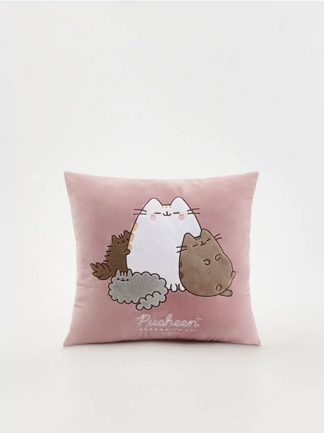 Reserved - Poduszka z motywem Pusheen - brudny róż