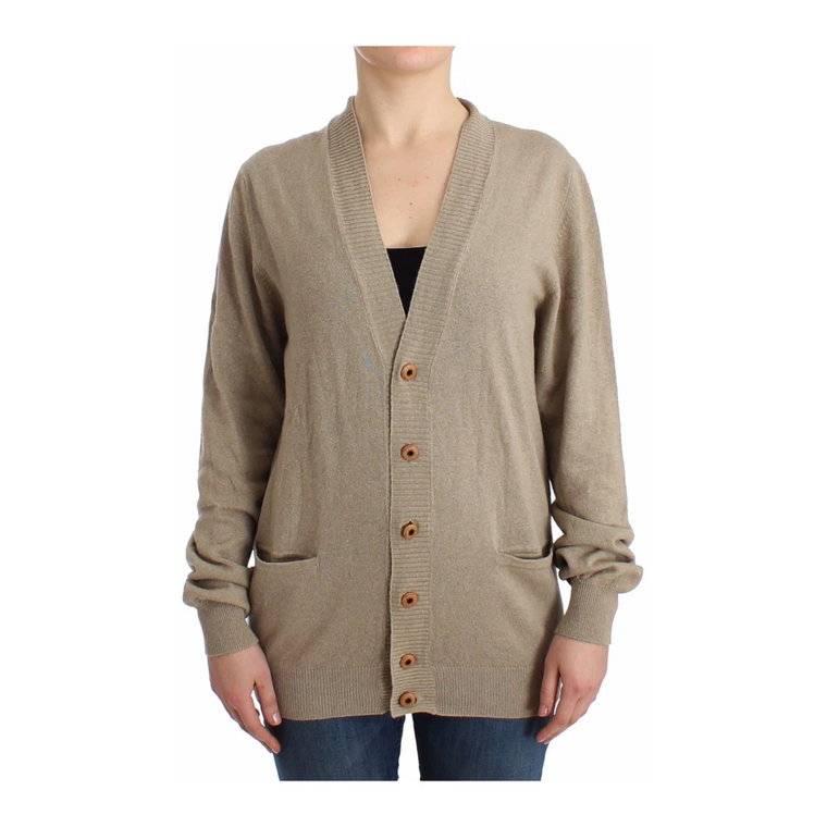 Ermanno Scervino Beige Cardigan Wool Cashmere Sweater Knit Ermanno Scervino