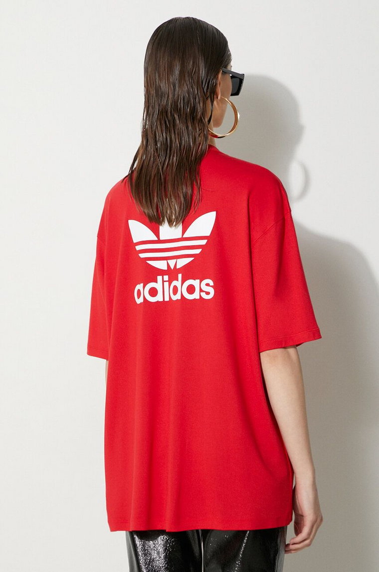 adidas Originals t-shirt Trefoil Tee damski kolor czerwony IR8069