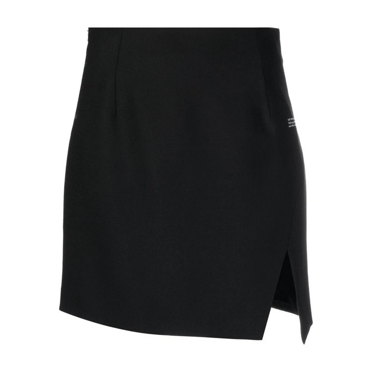 Mini spódnica Czarny Elaste Polyester Blend Off White