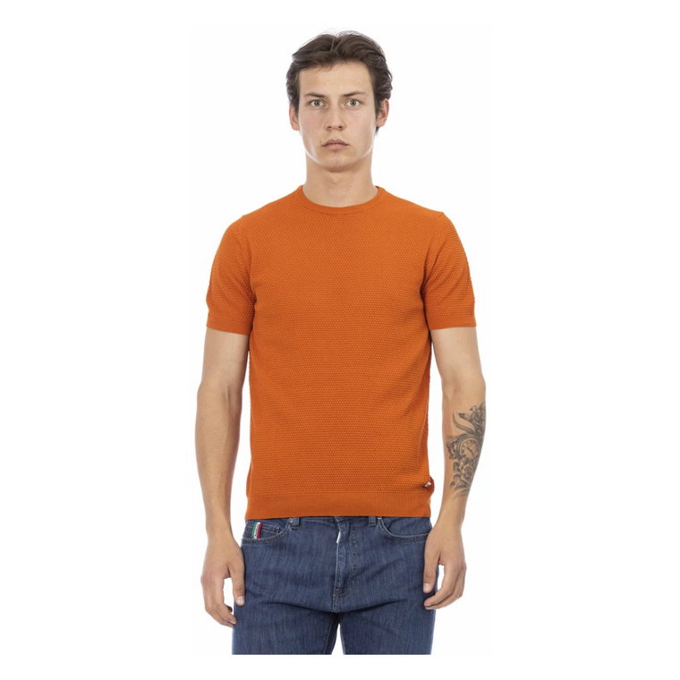 Modny Pomarańczowy Sweter z Bawełny dla Mężczyzn Baldinini