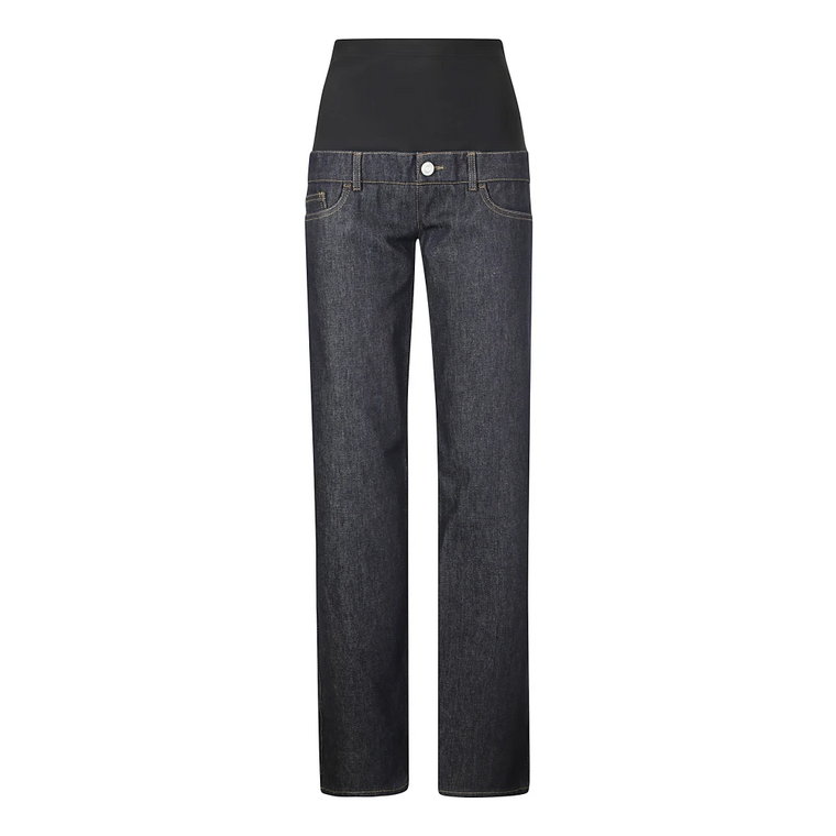 Navy Blue Wide-Leg Hybrid Denim Jeans Coperni