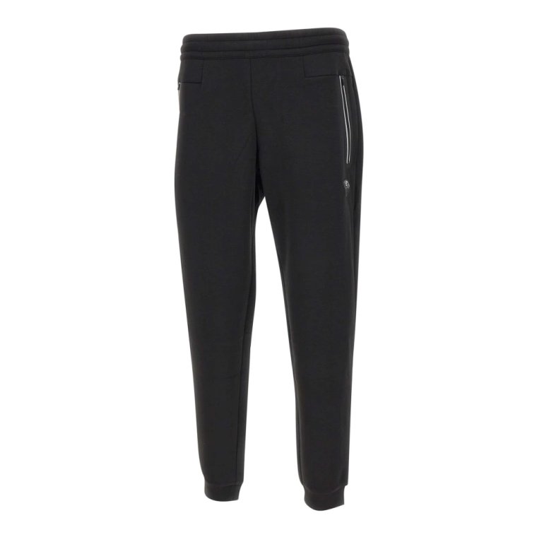 Czarne Spodnie Jogger z mieszanki wiskozy Emporio Armani EA7