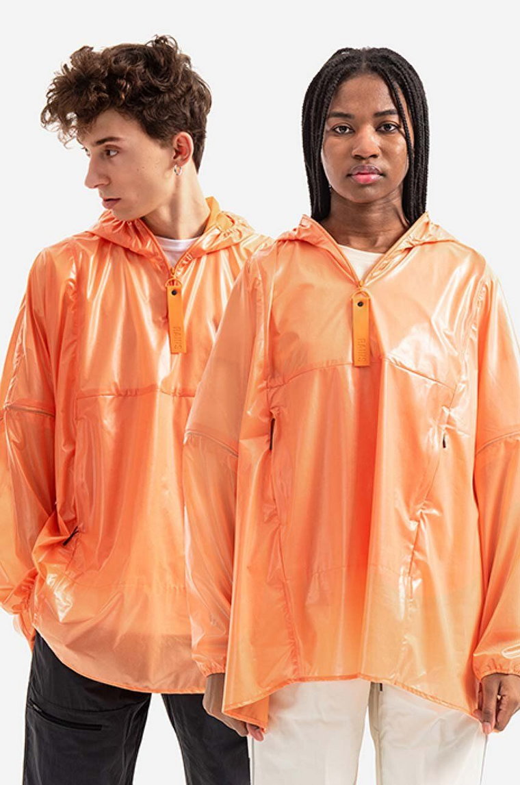 Rains kurtka przeciwdeszczowa Ultralight Anorak 18760 kolor pomarańczowy przejściowa oversize 18760.ORANGE