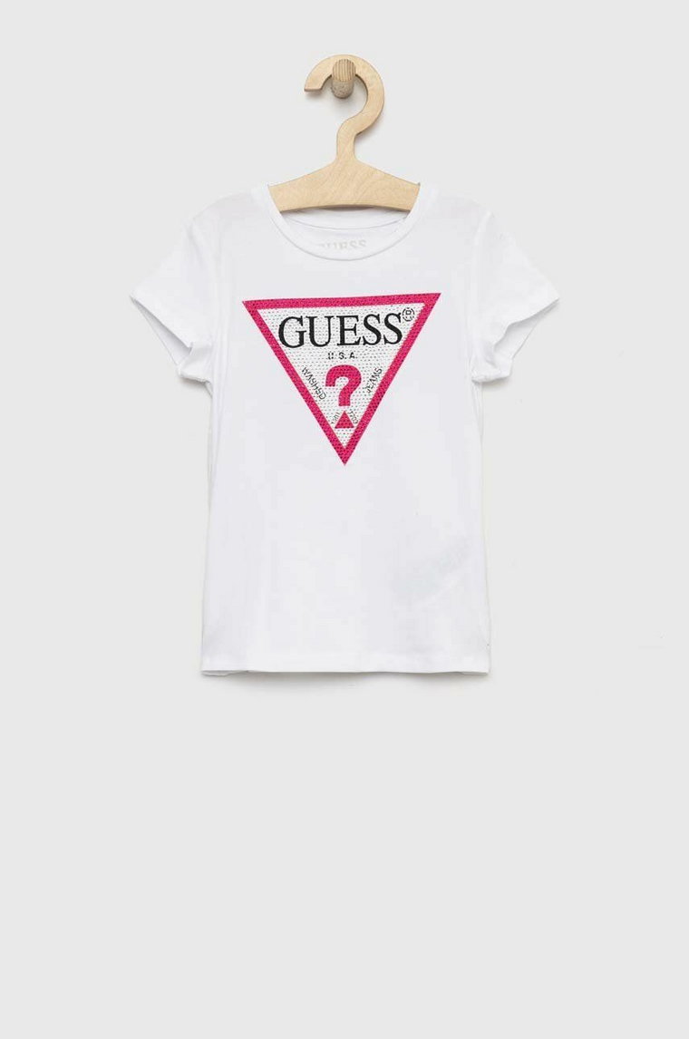 Guess t-shirt dziecięcy kolor biały