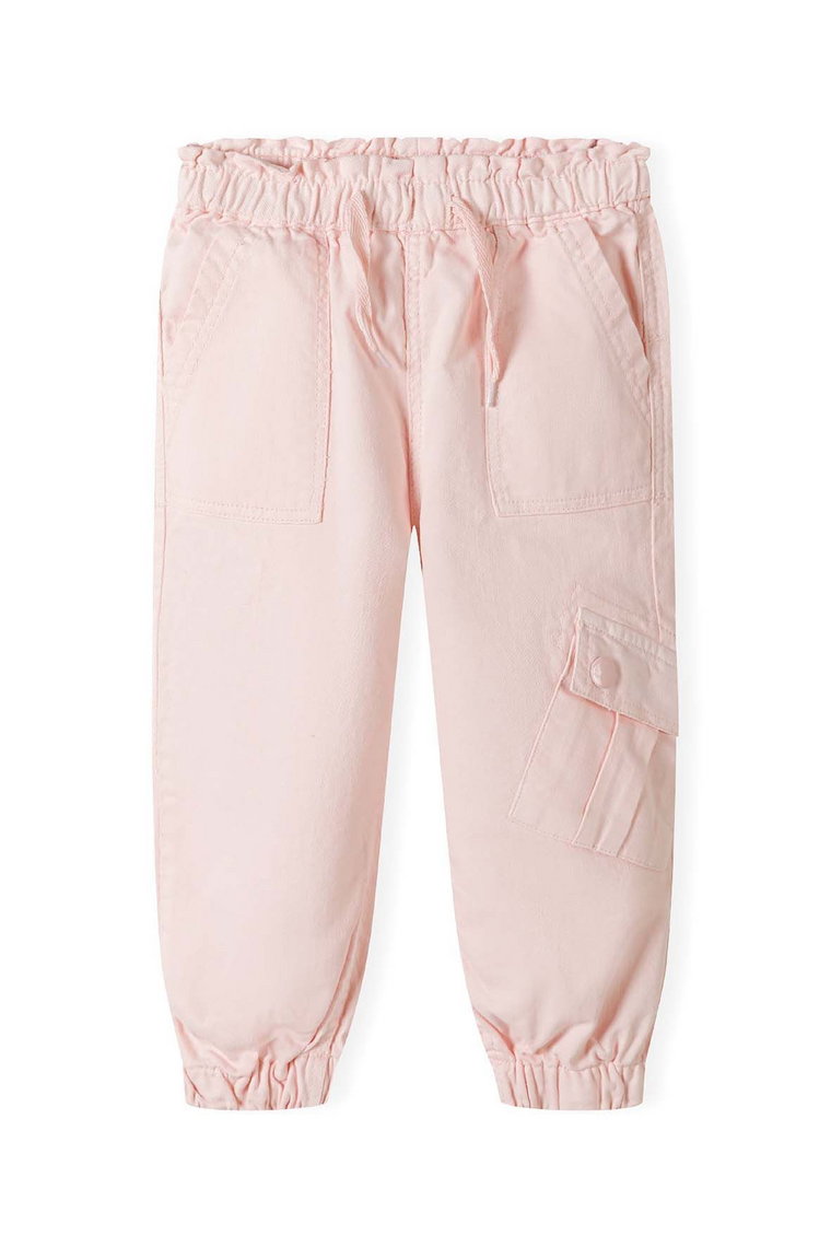 Spodnie bojówki różowe z bawełny dla małej dziewczynki
